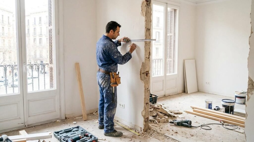 Empresas de reformas en España trabajando en la reforma de una vivienda