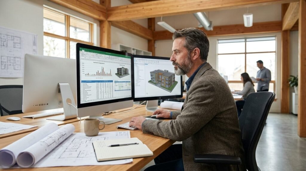 Arquitecto técnico abriendo un presupuesto en formato BC3 en su programa