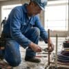 Empresas de fontanería en España instalando tuberías en una obra nueva
