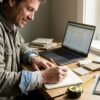 Profesional preparando un presupuesto de reforma de vivienda por capítulos