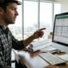 Software de presupuestos de construcción mostrando partidas de una obra en el ordenador