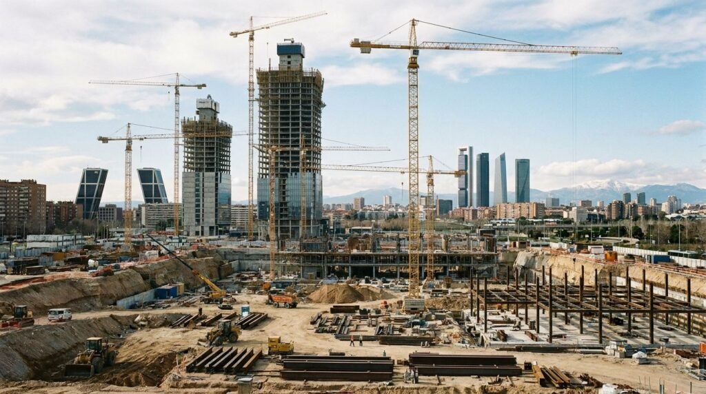 Empresas de construcción en Madrid trabajando en una obra de la capital