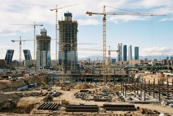 Empresas de construcción en Madrid trabajando en una obra de la capital